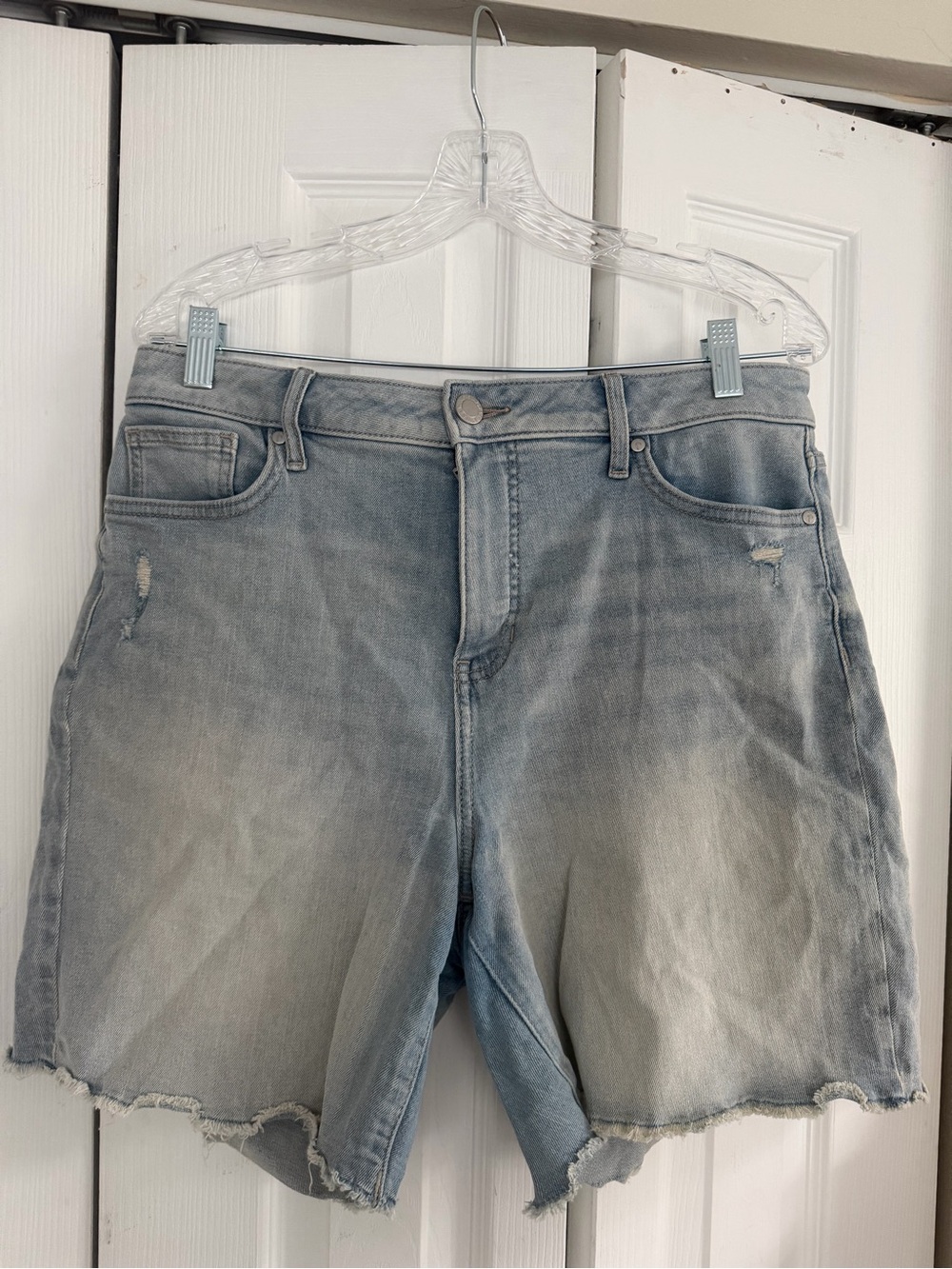 Vera Wang Light Blue Distressed Jean Shorts